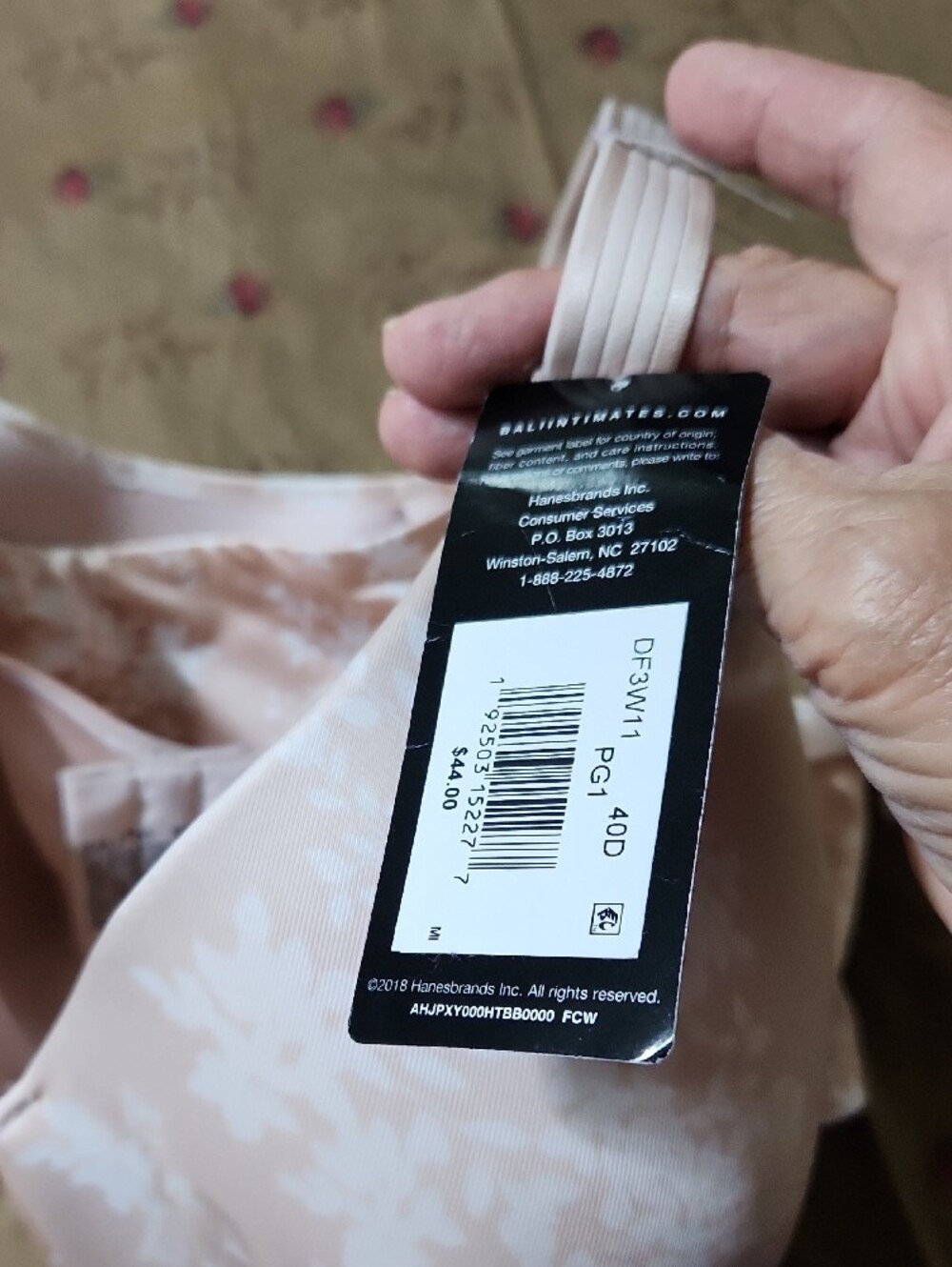 Bali Pink Blush Floral Smoothing Underwire Bra - Picture 7 of 7